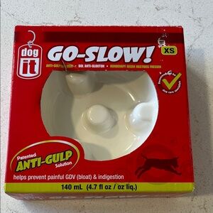 Go-Slow Anti-Gulp Dog Bowl - White